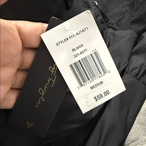 New City Triangles Black Puff Sleeve Tie-Back Mini Dress - Picture 7 of 8